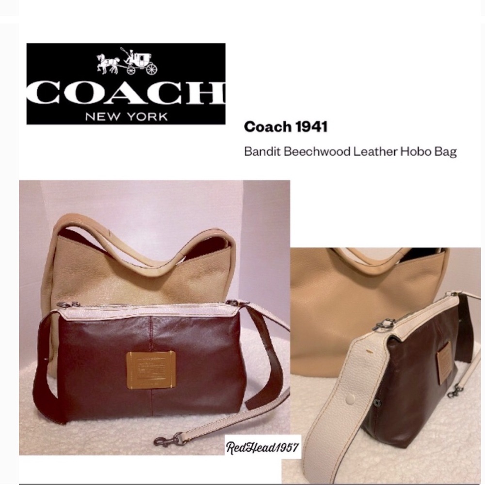 Coach 1941 Legacy Glovetanned Leather Bandit Beechwood HoBo Shoulder bag 🥰♥️ 👜 - Picture 7 of 11